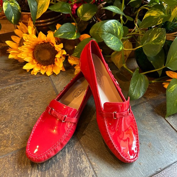 Talbots Red Patent Driving Moccasin - NEW - Picture 4 of 14